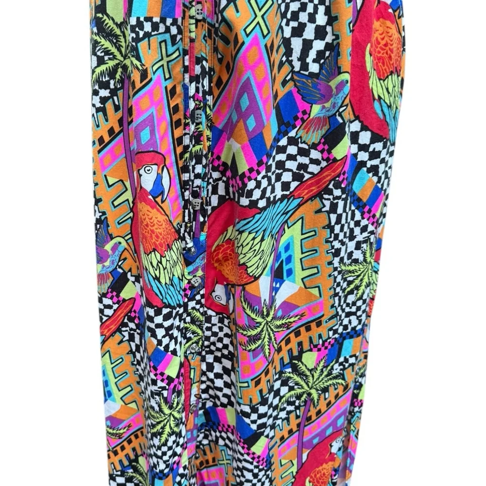 Mara Hoffman Swim Collection Parrot Print Midi Dress Size M – Tropical Festival - Picture 7 of 12